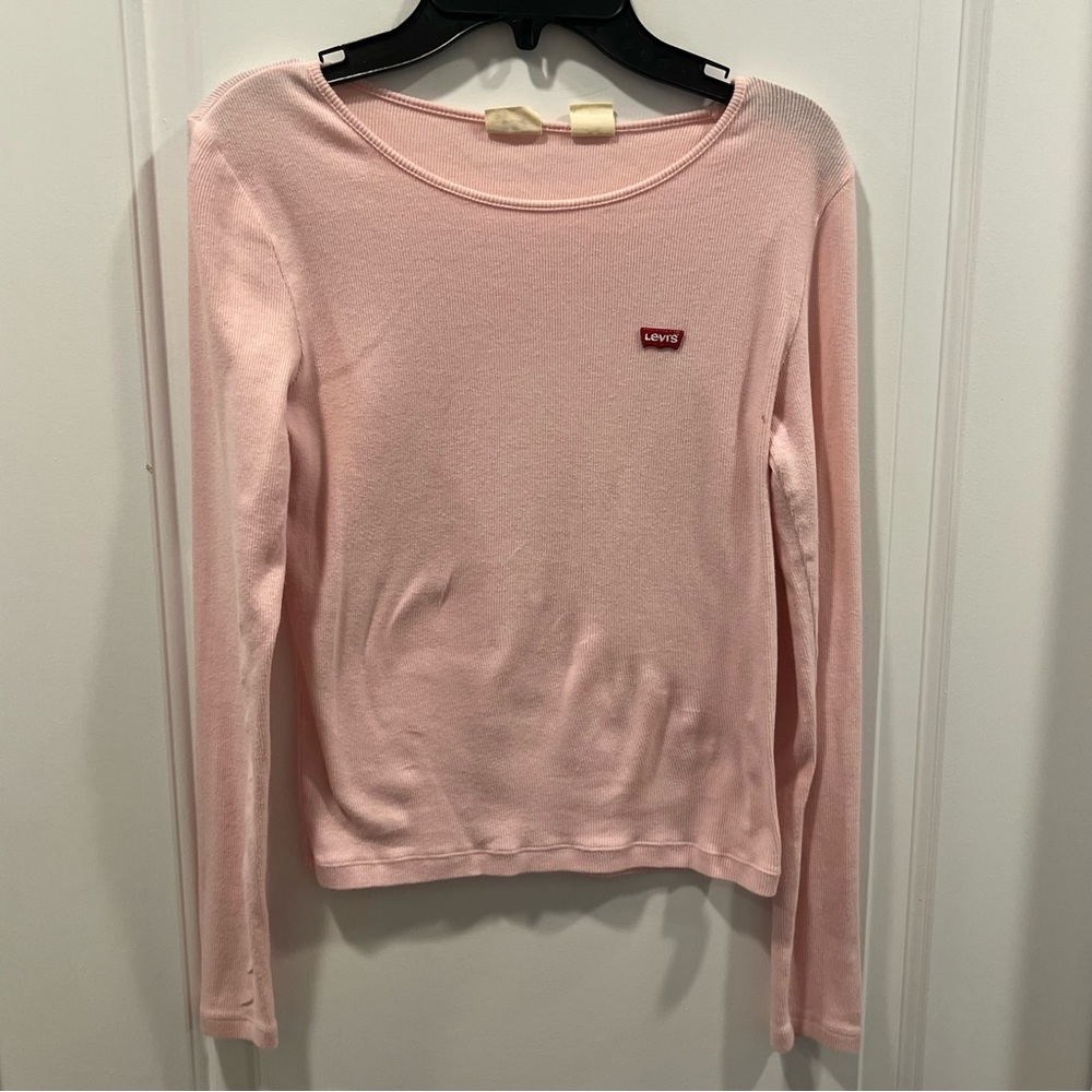 Levi’s Baby Pink Long Sleeve Fitted Top